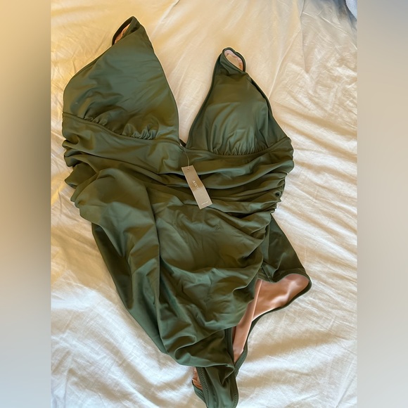 Army green J. Crew swimsuit - Picture 1 of 3